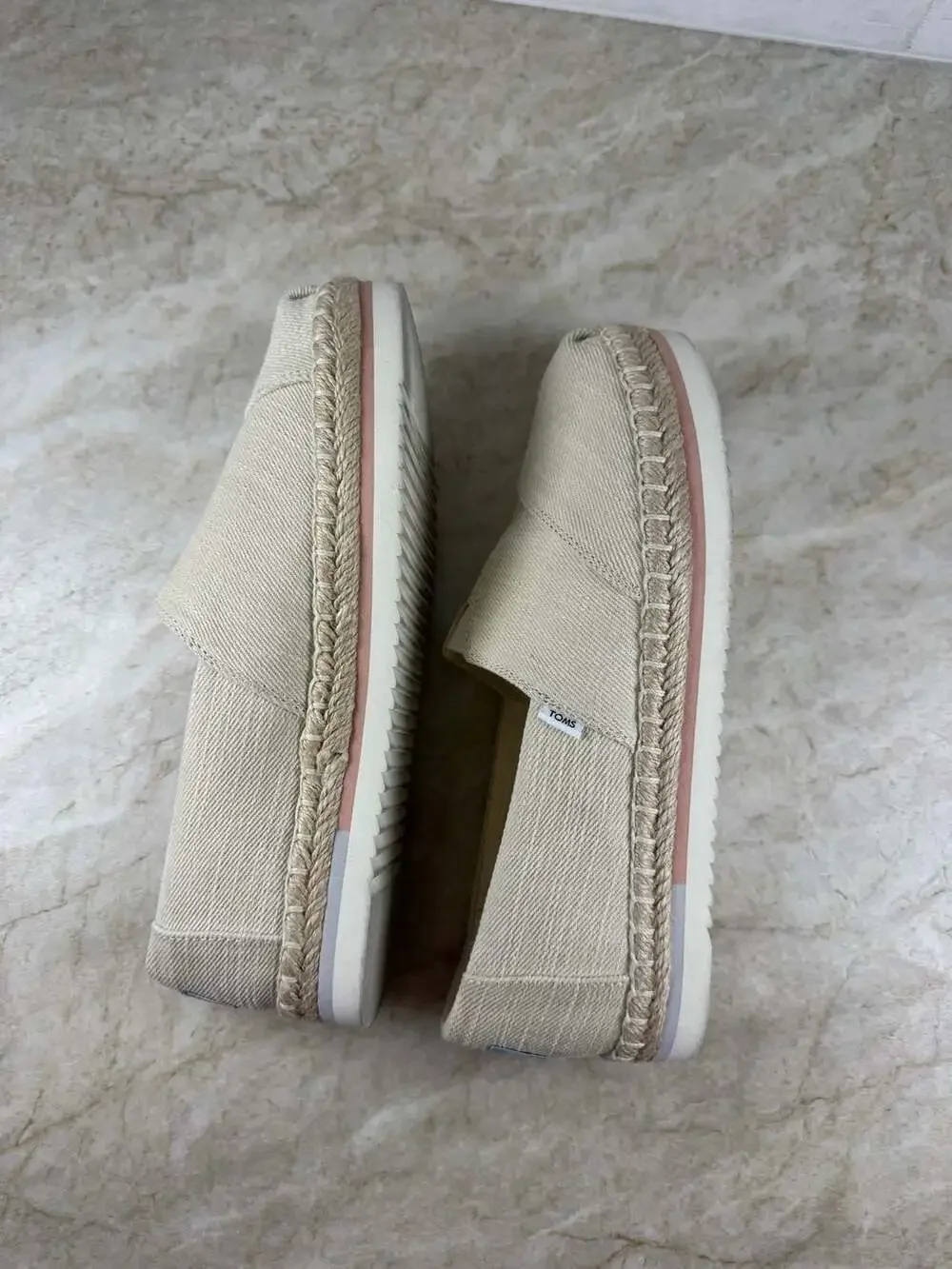 TOMS Alpargata Platform Rope Espadrille Natural Slip On Shoes Womens 7.5